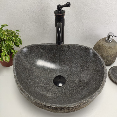 Накладная раковина из речного камня RS0935 (45*36*15) фото