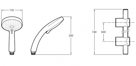Душевой гарнитур Jacob Delafon Citrus E12920-CP фото