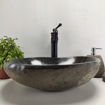 Накладная раковина из речного камня RS0934 (46*39*15) фото