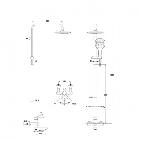 Душевая система (стойка) Kaiser Arena 33182 фото