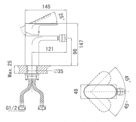 Смеситель для биде D&K Durer Bayern DA1252201 фото