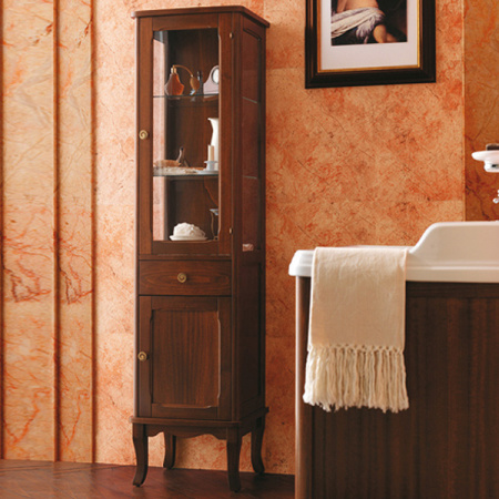 Шкаф-пенал с витриной и ящиком Simas Arcade ARMV2 орех фото