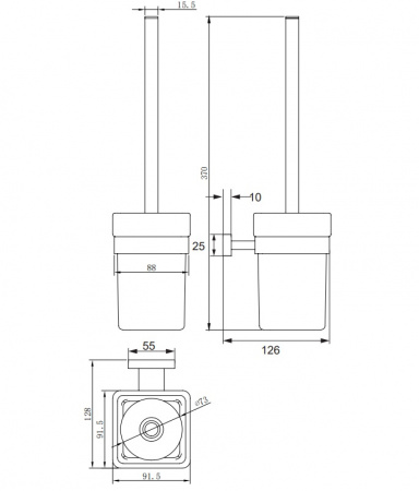 Ершик для туалета Omnires Reno RN42620CR фото