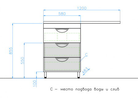 Тумба под раковину Style Line Жасмин 120 Люкс, Plus фото