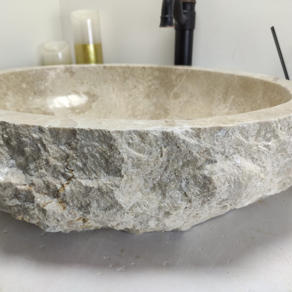 Накладная раковина из мрамора Erozy Cream Big EM-00449 (61*48*15см) фото