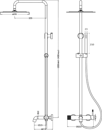 Душевая стойка с тропическим душем Boheme Uno 468-CR фото