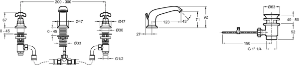 Смеситель для раковины Jacob Delafon Cleo1889 E24306-BGG золото фото