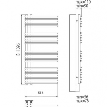 Полотенцесушитель электрический Terminus Астра П22 4660059920450 500х1096 фото