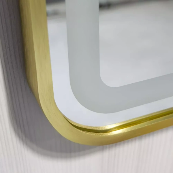 Зеркало с LED-подсветка, бесконтактный сенсор Comforty Ситара-60 00-00014165 матовое золото  фото