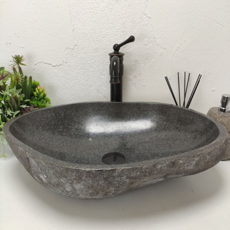 Накладная раковина из речного камня RS01476 (58*41*15) F23 фото