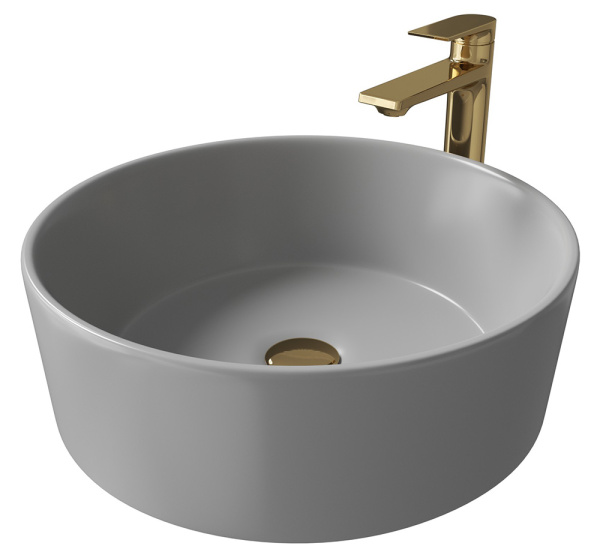 Накладная раковина Grossman Color GR-3013GM 40x40 серая матовая фото