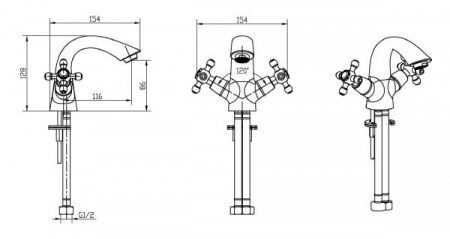 Смеситель для раковины Boheme Royal Crystal 311-Royal/CRST фото