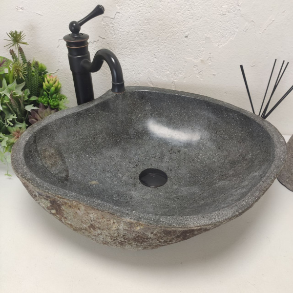 Накладная раковина из речного камня RS01499 (55*47*16) С9 фото