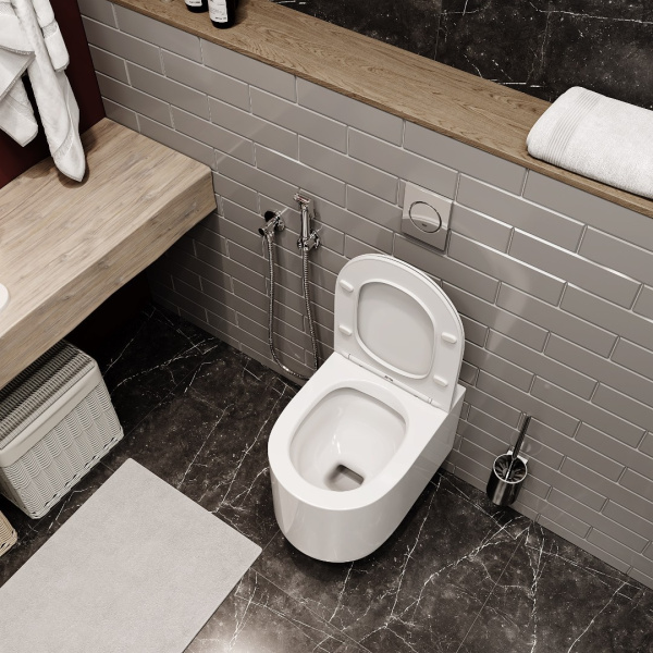 Унитаз подвесной безободковый Cerutti SPA Tanaro Aria CT9236 с сиденьем, белый матовый фото