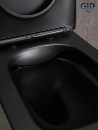 Унитаз напольный безободковый GID Tn2184Bm с сиденьем фото