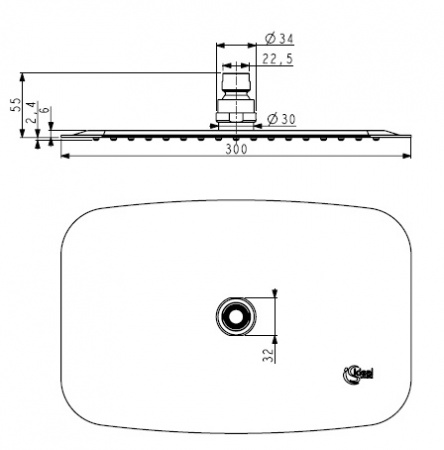 Верхний тропический душ Ideal Standard IdealRain Luxe B0390MY 200x300мм фото