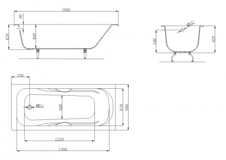 Чугунная ванна OWL 1975 Strand OWLIB191111 180x80 фото