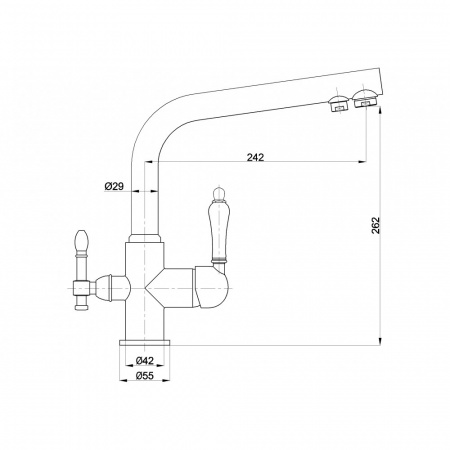 Смеситель для кухни с фильтром для воды Milacio Castellon Ceramic MC.512.BR бронза фото