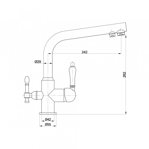 Смеситель для кухни с фильтром для воды Milacio Castellon Ceramic MC.512.BR бронза фото