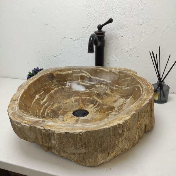 Накладная раковина из окаменелого дерева Fossil Basin OD-01207 (53*51*14) фото