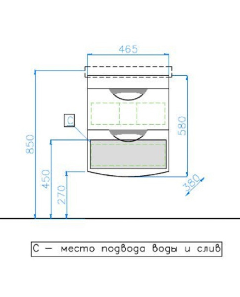 Тумба с раковиной Style Line Жасмин-2 50 Люкс, Plus ЛС-000010039 фото