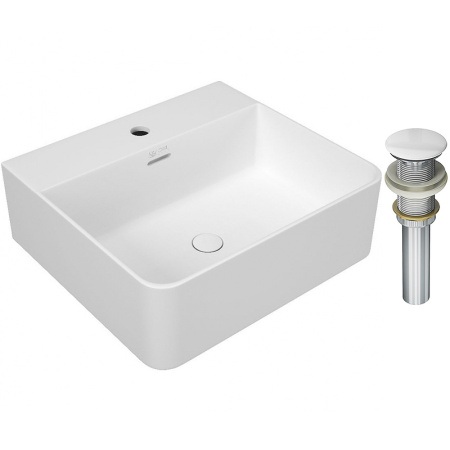 Накладная раковина с донным клапаном OWL 1975 Vinkel OWLB191001 46x42 фото