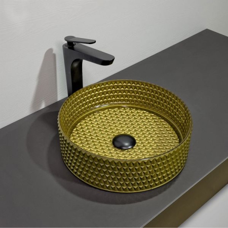 Накладная раковина из стекла Comforty GL05 00-00012243 36x36 золото фото