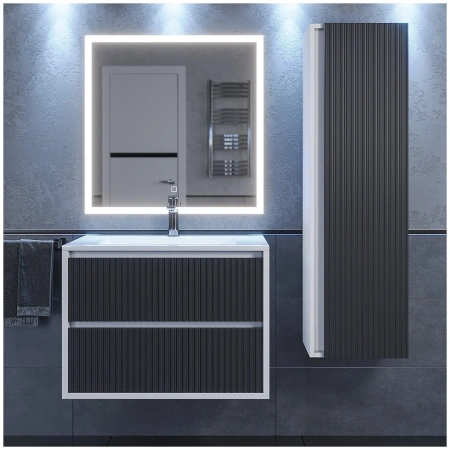 Тумба под раковину Uperwood Next 70 3930205151 белая/графит фото