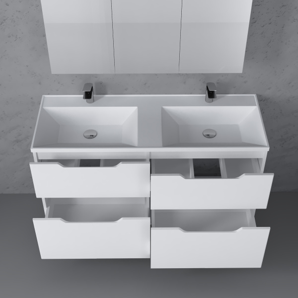 Тумба с двойной раковиной Raval Wector 120 Wct.01.120/P/W/MD фото