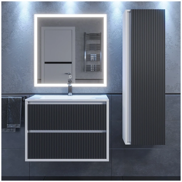 Тумба под раковину Uperwood Next 70 3930205151 белая/графит фото