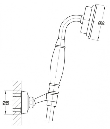 Душевая лейка со шлангом Cezares Liberty LIBERTY-F-KD-01 фото