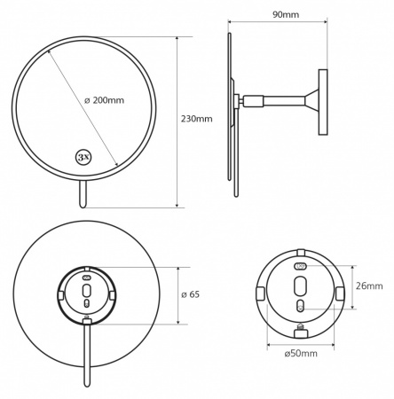 Зеркало косметическое для ванной Bemeta 112201332 фото