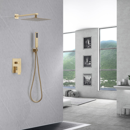 Душевая система скрытого монтажа Abber Daheim AF8219G золото матовое фото