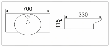 Подвесная раковина GID STR4280C 70х33 фото