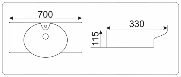 Подвесная раковина GID STR4280C 70х33 фото