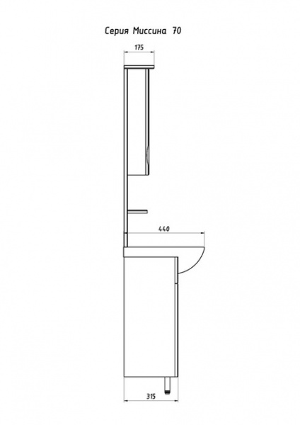 Тумба под раковину АСБ Мебель Мессина 70 9892 фото