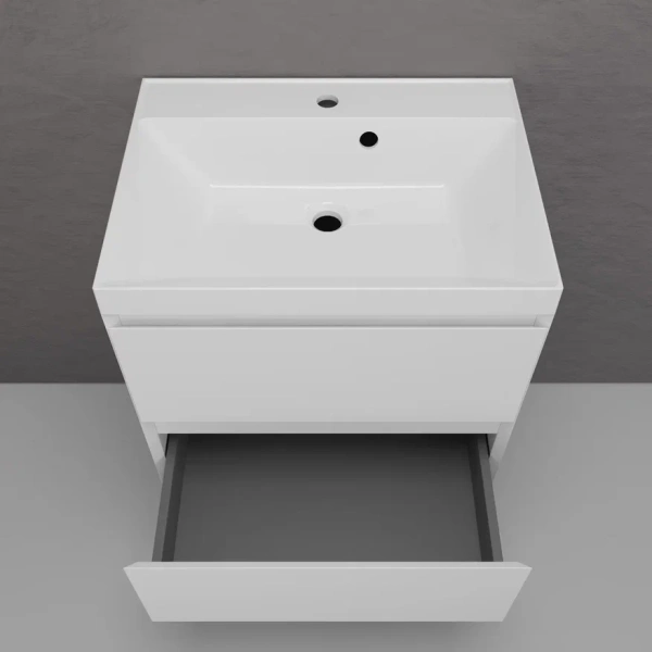 Тумба подвесная под раковину Style Line Манхэттен 60 ЛС-00002365 белая матовая фото