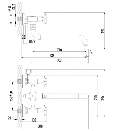 Смеситель для ванны с душем Lemark Practica LM7551C фото