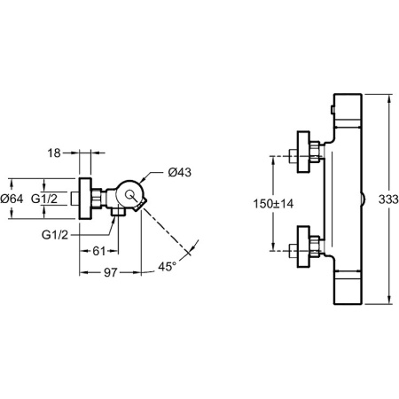 Термостатический смеситель для ванны с душем Jacob Delafon Rivoli E24325-CP фото