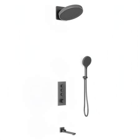 Душевая система скрытого монтажа Vincea Inspire VSFW-433TI3GM вороненая сталь фото