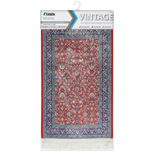 Коврик для ванной Fixsen Vintage FX-7000R 80x50 красный  фото