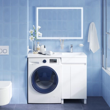 Тумба под стиральную машину с раковиной Iddis Optima Home OPH11RDi95K 110 см правая фото