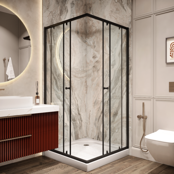 Душевой уголок Parly ZEQ911B 90x90 черный фото