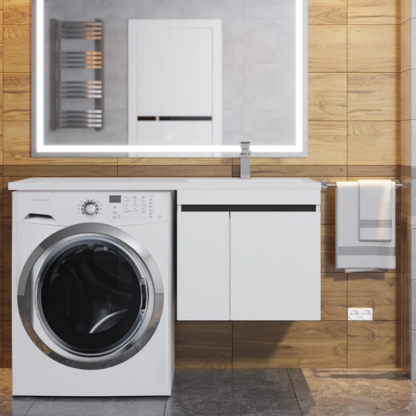 Тумба под стиральную машину Uperwood Magenta 5930205160 белая/графит фото
