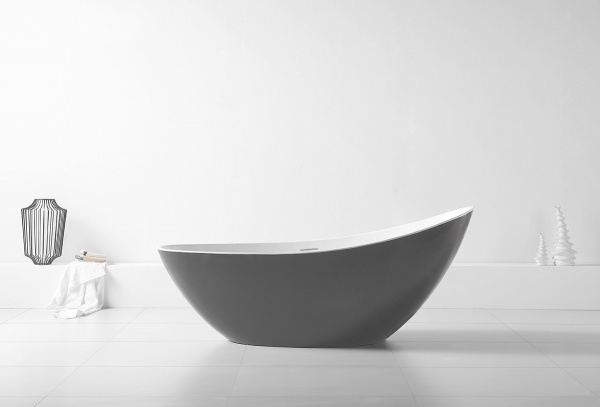 Ванна акриловая Abber AB9233G 185x80 серая фото