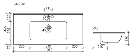 Раковина Ceramica Nova Element CN7003MB 101x46 черная матовая фото