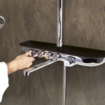 Душевая система Rav Slezak Murray MU253.5/4KC Хром Черный фото