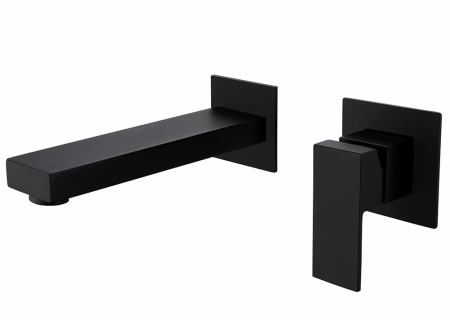 Настенный смеситель для раковины Abber Daheim AF8212B черный матовый фото