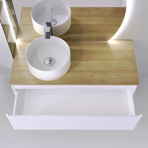 Тумба с раковиной Jorno Solis Sol.01.120/P/W 120 см фото