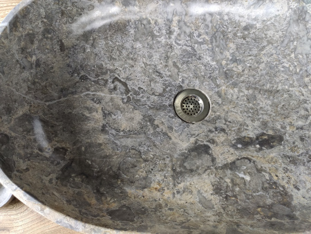 Раковина из мрамора Indo Oval Grey Big OM-00099 фото